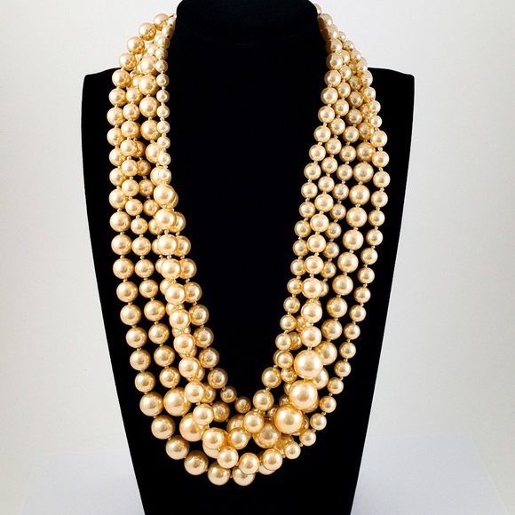 J. Crew Jewelry - J. Crew Twisted Hammock Pearl Necklace Champagne